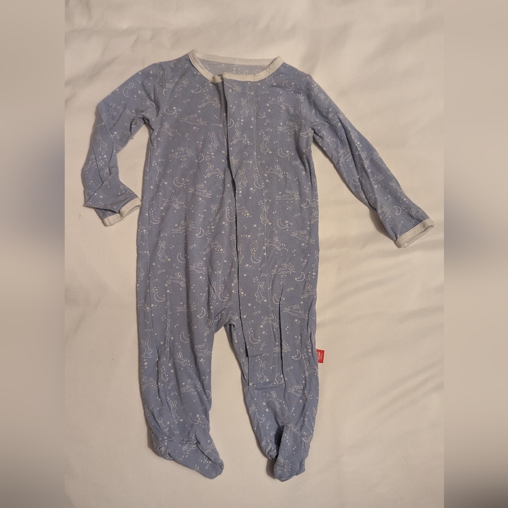 Rabbit Print Magnetic Me Baby Footie